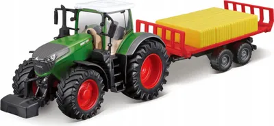 Produktbild von Bburago 18-31674 - Traktor - Fendt 1050 Vario mit Heuballentransporter (10cm)