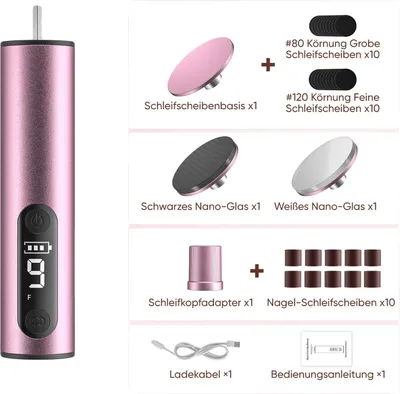 Obrázek produktu pro Odstraňovač zrohovatělé kůže na nohou, nastavitelné rychlosti, dobíjecí přes USB, růžový