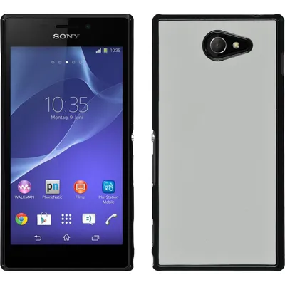 Produktbild von PhoneNatic Case kompatibel mit Sony Xperia M2 - Hülle weiß Lederoptik Hard-case + 2 Schutzfolien