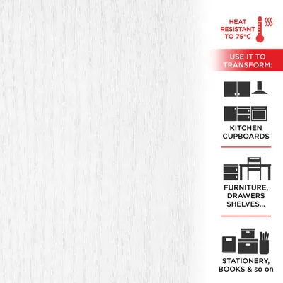 Immagine prodotto di Alkor 3800077 Pellicola adesiva per mobili, effetto legno bianco, 45 cm x 2 m,