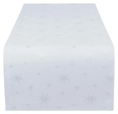 Produktbild von Tischläufer 30x200 cm Weiß Weihnachten Polyester Sterne Tischband Herbst Advent Weihnachts Tischdeko