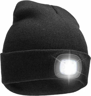 Obrázek produktu pro Čepice s LED svítilnou USB - Černá