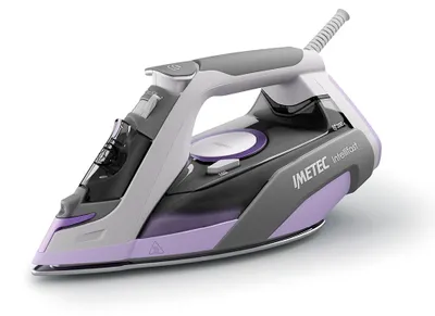 Produktbild von Imetec Intellifast, Trocken- & Dampfbügeleisen, Keramik-Bügelsohle, 1,9 m, 200 g/min, Grau, Violett, 0,3 l