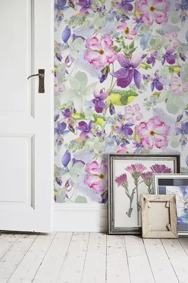 Produktbild von Coloray Fototapete 290x290 cm Latextapete Magicstick - Violetter Pansy Blumenarbeit Zarte Blumen
