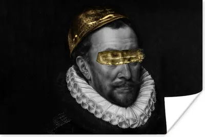 Produktbild von MuchoWow® Poster Wilhelm von Oranien - Adriaen Thomasz - Gold 120x80 cm - Bilder