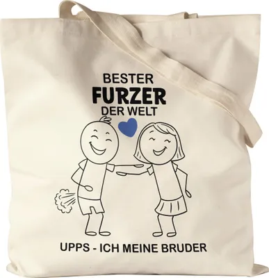 Produktbild von Bester Furzer Der Welt Upps Ich Meine Bruder Stoffbeutel Jutebeutel Canvas Bruder Geschwisterliebe Herzensmensch Pups Furz Liebe