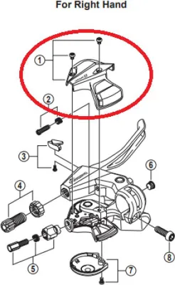 Produktbild von SHIMANO GANGANZEIGE RECHTS ST-M310 - Ersatzanzeige für Rapißire-Schalthebel