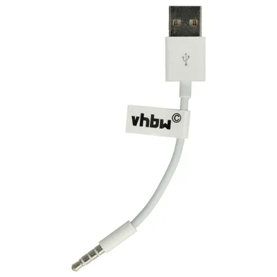 Produktbild von vhbw USB Datenkabel Ladekabel kompatibel mit Dr. Dre Beats Wireless MP3 Player Weiß, 10 cm