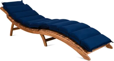 Produktbild von DETEX® Liegenauflage Blau Wasserabweisend inkl. Kopfkissen 55% Baumwolle 30° Maschinenwaschbar Auflage Sonnenliege Garten Balkon Liege Kissen Polster Schwungliege