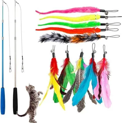 Image de Jouet pour chat avec des plumes et des clochettes