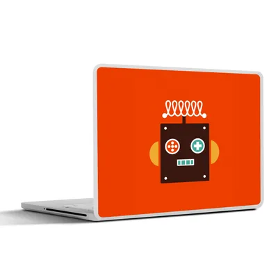 Produktbild von MuchoWow® Laptop Aufkleber Sticker Cover Roboter - Formen - Gesicht - Orange - Jungen - Kinder 25x18 cm - Laptop-Deko