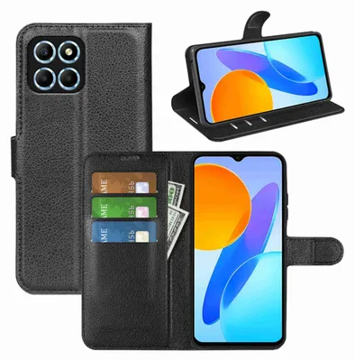 Obrázok produktu pre Pre Honor X8 5G mobilný telefón puzdro čierne puzdro syntetická koža puzdro kryt puzdro ochrana