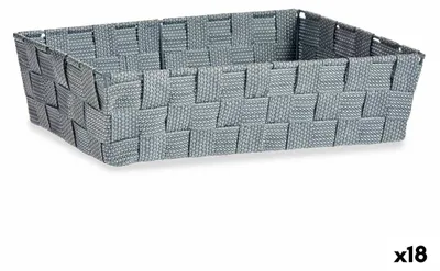 Zdjęcie produktu dla Kosz uniwersalny Kipit 79812 tkanina szara 3,8 L 34 x 8,5 x 21 cm (18 sztuk)