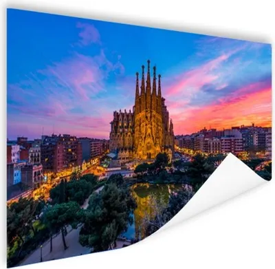 Produktbild von MuchoWow® Poster Kirche - Sonnenuntergang - Barcelona 120x80 cm - Bilder