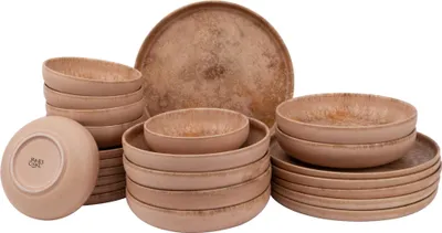 Produktbild von James Cooke Dune, Geschirrset, 24 teilig für 6 Personen, braun Steinzeug