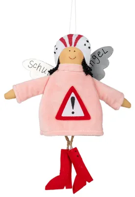 Produktbild von Schutzengel aus Stoff & Metall 18 cm Glücksbringer für Kinder & Erwachsene