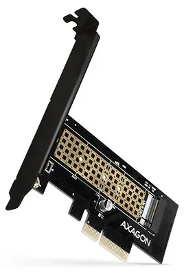 Obrázek produktu pro Axagon PCEM2-N, PCIe, M.2, Plná výška / nízký profil, PCIe 4.0, Černá, Zlato, PC