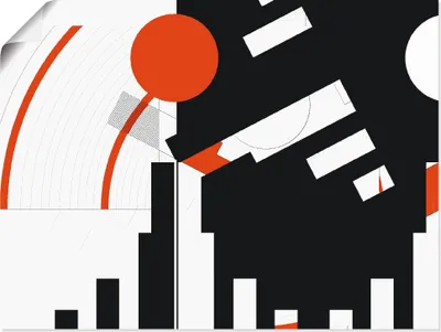 Produktbild von ARTland Poster Schwarz weiß trifft rot Version 5 Größe: 80x60 cm