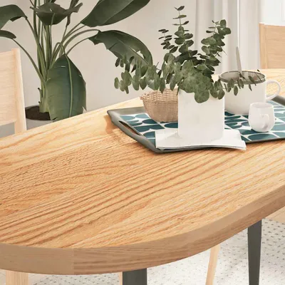 Zdjęcie produktu dla Maison Exclusive - Blat stołu, wymiary 140x60x4 cm, drewno dębowe, kształt owalny