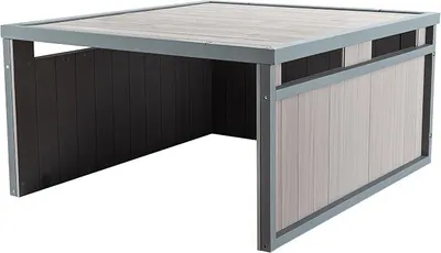 Produktbild von Mähroboter Holzgarage Flachdach Massivholz Unterstand Carport Grau 80x70x38cm