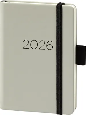 Produktbild von BSB 02-0352 Buchkalender V-book - A6, 1 Woche / 2 Seiten, Kunstleder, hellgrau
