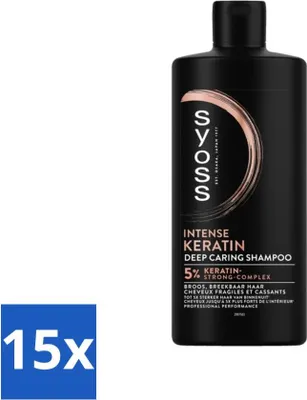 Zdjęcie produktu dla SYOSS - Keratin - Szampon - Długotrwała stylizacja - 440ml - Value pack - 15 szt