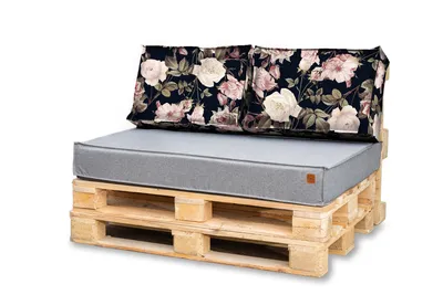 Produktbild von PODUSZKI poduchy OGRODOWE na euro palety 120x40x15 jasnoszary + poduszki w róże