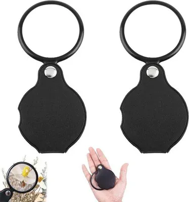 Productafbeelding van Mini Vergrootglas - Leesloep Opvouwbaar - Precisiewerk Inspectie - 20-voudige Vergroting - 7.7x6cm - Zwart