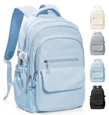 Image de Sac à dos pour enfants, filles et garçons, adolescents, 14 pouces, compartiment pour ordinateur portable, imperméable, bleu, 34x44x17 cm