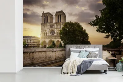 Produktbild von Fotobanner - Zonsopgang bei Notre Dame in Paris - Breite 450 cm x Höhe 300 cm
