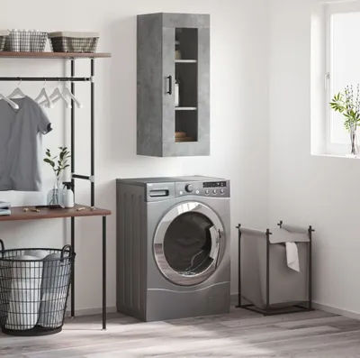 Produktbild von The Living Store Wandschrank Betongrau 34,5x34x90 cm