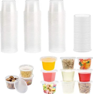 Produktbild von Famanu Kunststoffbehälter 100 ml - 50 Stück mit Deckel, BPA-frei, auslaufsicher