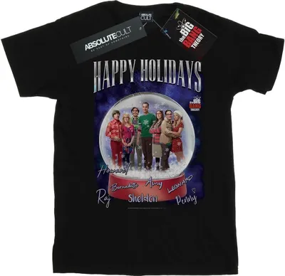 Image de The Big Bang Theory - "Happy Holidays" T-shirt pour femme BI47751 (3XL) (Noir)
