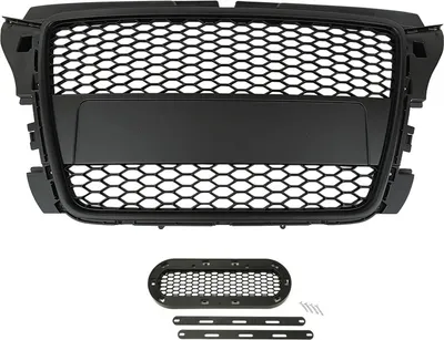 Produktbild von Kühlergrill Sport schwarz mit Emblem und Kennzeichenhalter passend für Audi A3 8P