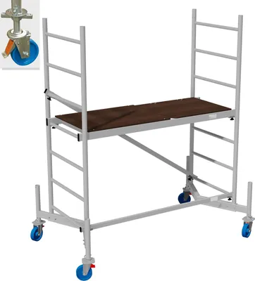 Produktbild von KRAUSE ClimTec Gerüst 3m inkl. Fahrrollensatz Ø 150mm verstellbar