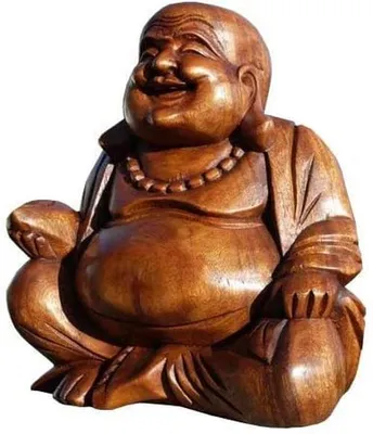 Immagine prodotto di Statua di Buddha in legno, altezza 20 cm, ideale per il Feng Shui