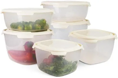 Productafbeelding van Set van 6 Bewaarcontainers met Deksel voor Voedsel