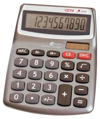 Zdjęcie produktu dla Genie 540, Komputer stacjonarny, Wyświetlacz kalkulatora, 10 cyfr(y), 1 linii, Bateria/Energia słoneczna, Szary