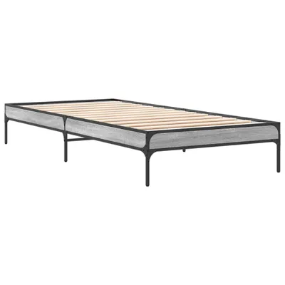 Produktbild von Bettgestell Grau Sonoma 90x200 cm Holzwerkstoff und Metall