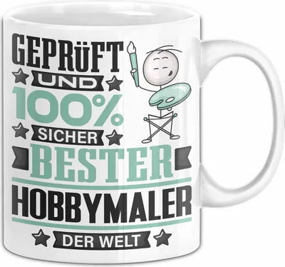 Produktbild von Hobbymaler Geschenk Lustiger Spruch für Hobbymaler Geschenkidee Bester Hobbymaler Der Welt (Weiß)