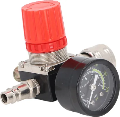 Image de Régulateur de pression pour compresseur d'air 4 trous 0 à 180PSI Régulateur de pression pour compresseur d'air européen avec jauge
