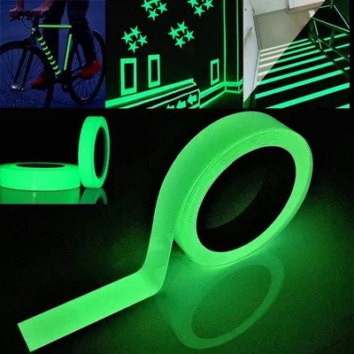 Productafbeelding van Zelflichtende fosforescerende markeertape, 5 meter x 2 cm, groen fluorescerend