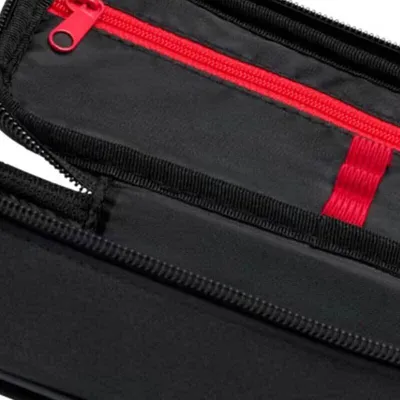 Produktbild von Schlampermäppchen aus Polyester, schwarz/rot/weiß, 23 × 10,5 × 6,5 cm
