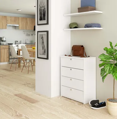 Obrázok produktu pre Skriňa na topánky 60 cm so 4 dvierkami, skriňa na topánky do predsiene, komoda vysoká 80 cm, matná