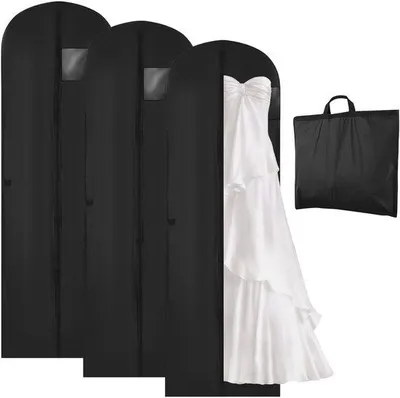 Produktbild von Drei-fach-Kleidertasche, 60 x 180 cm, falbar mit Reißverschluss, geeignet für Hochzeitskleider, Abendkleider oder lange Mäntel