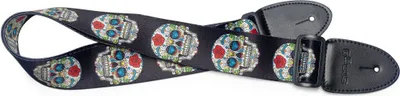 Immagine prodotto di Tracolla per chitarra in terylene con motivo Mexican Skull 2