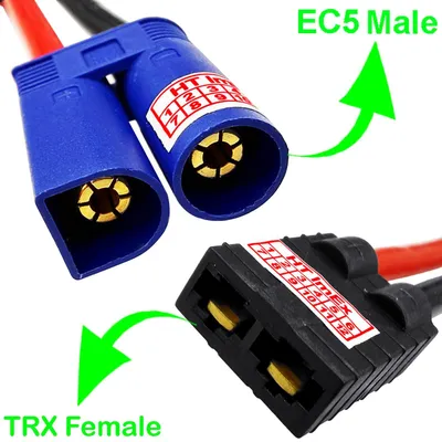 Produktbild von EC5 to TRX Adapterkabel Male auf Female 12AWG für LiPo Akku RC Fahrzeuge