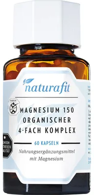 Produktbild von Naturafit Magnesium 150 organischer 4-fach Komplex Kapseln, 60 St. Kapseln