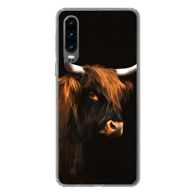 Produktbild von MuchoWow® Handyhülle Schutzhülle Hülle für Huawei P30 Schottischer Highlander - Vlies - Kuh Silikon Softcase Handy Hülle - Kartenbesitzer