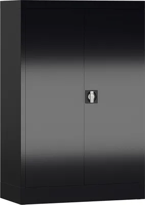 Produktbild von ClassiX Stahlschrank X-530299 tiefschwarz 80,0 x 38,0 x 120,0 cm, aufgebaut